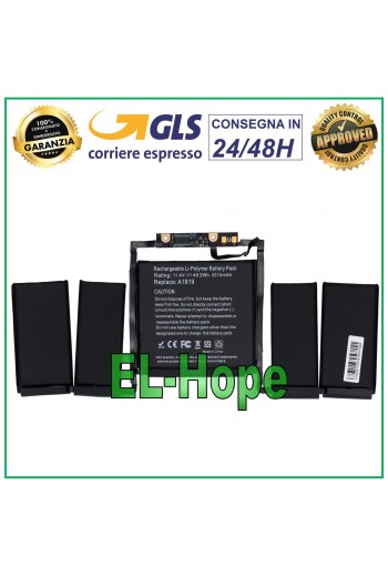 Batterie de remplacement A1819 pour Apple MacBook Pro 13 A1706 4314 mAh