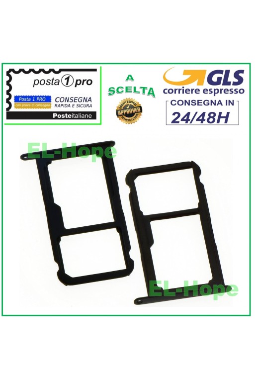 COMPARTIMENT POUR CHARIOT NANO SIM MICRO SD HUAWEI P9 LITE VNS-L31 L23 L21 NOIR