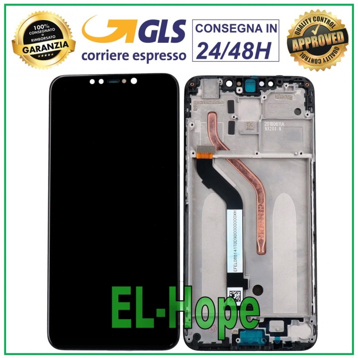 Écran LCD + châssis pour Xiaomi Pocophone F1 M1805E10A, e'cran tactile en verre noir