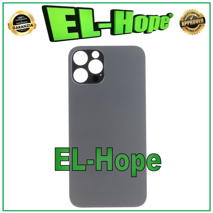 Coque arrie're en verre avec cache batterie pour iPhone 12 Pro, grand trou, graphite