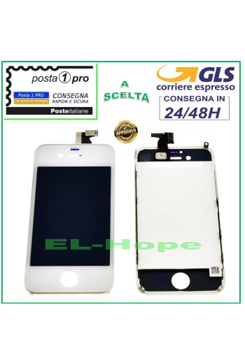 Écran tactile LCD Retina pour Apple iPhone 4, blanc, avec cadre