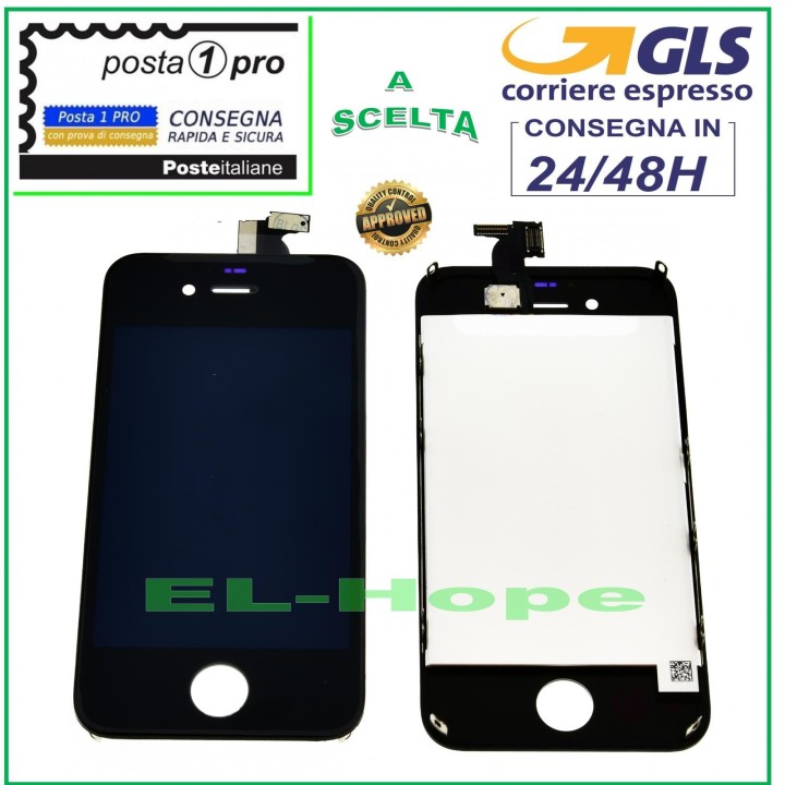 ÉCRAN TACTILE LCD RETINA POUR APPLE IPHONE 4S NOIR ÉCRAN + CADRE