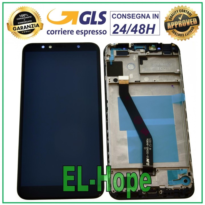 Cadre d e'cran LCD tactile noir pour Huawei Y6 2018 ATU-L11 L21