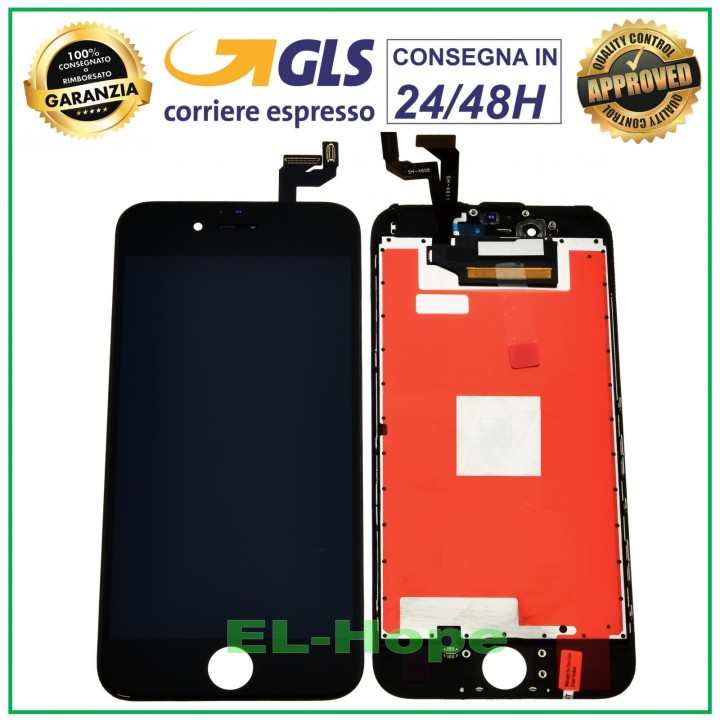 Écran LCD RETINA pour Apple iPhone 6S, e'cran tactile, cadre en verre noir, Tianma