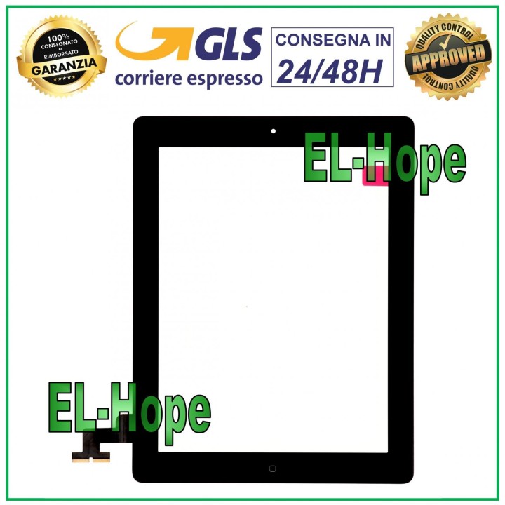 ÉCRAN TACTILE POUR APPLE IPAD 2 WIFI 3G A1395 A1396 A1397 VERRE NOIR + BOUTON HOME