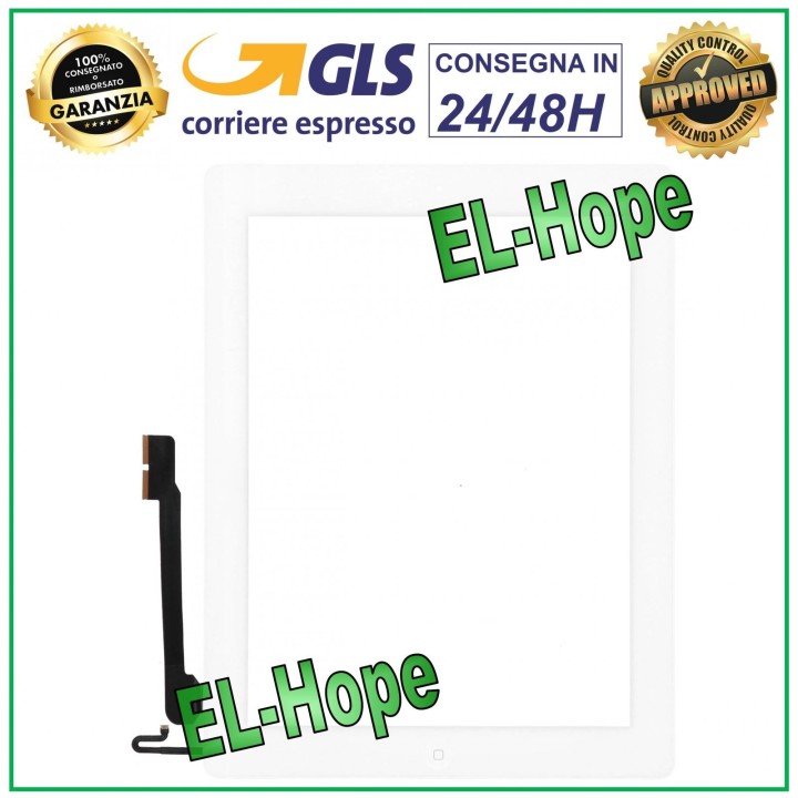 ÉCRAN TACTILE POUR APPLE IPAD 4 WIFI 3G A1458 A1459 A1460 BOUTON HOME EN VERRE BLANC