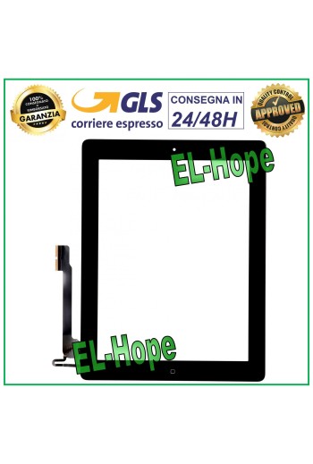 ÉCRAN TACTILE POUR APPLE IPAD 4 WIFI 3G A1458 A1459 A1460 VERRE NOIR + BOUTON HOME