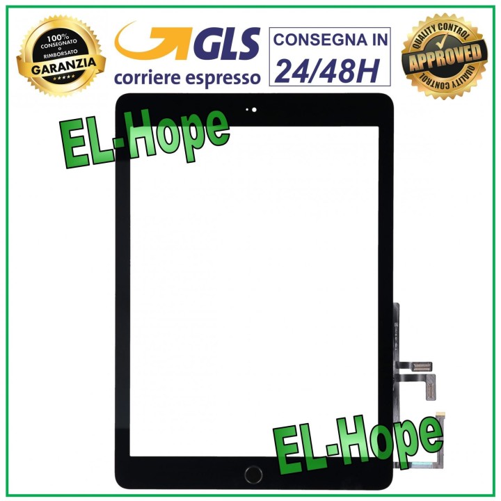 Écran tactile pour Apple iPad 5 Air, Wi-Fi 3G, puce IC A1822 A1823, verre noir + bouton d accueil