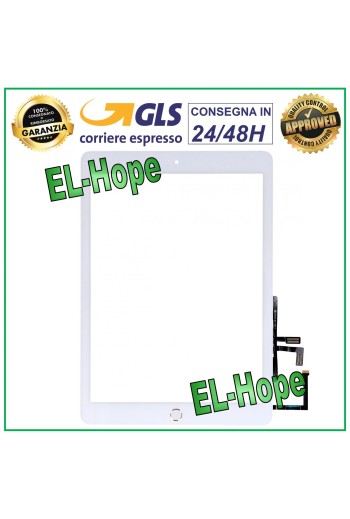Écran tactile pour Apple iPad 5 Air, Wi-Fi, 3G, puce A1822/A1823, verre blanc + bouton Home