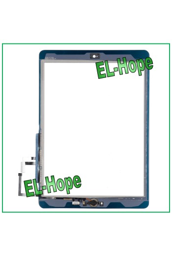 Écran tactile pour Apple iPad 5 Air, Wi-Fi, 3G, puce A1822/A1823, verre blanc + bouton Home