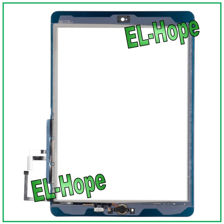 Écran tactile pour Apple iPad 5 Air, Wi-Fi, 3G, puce A1822/A1823, verre blanc + bouton Home