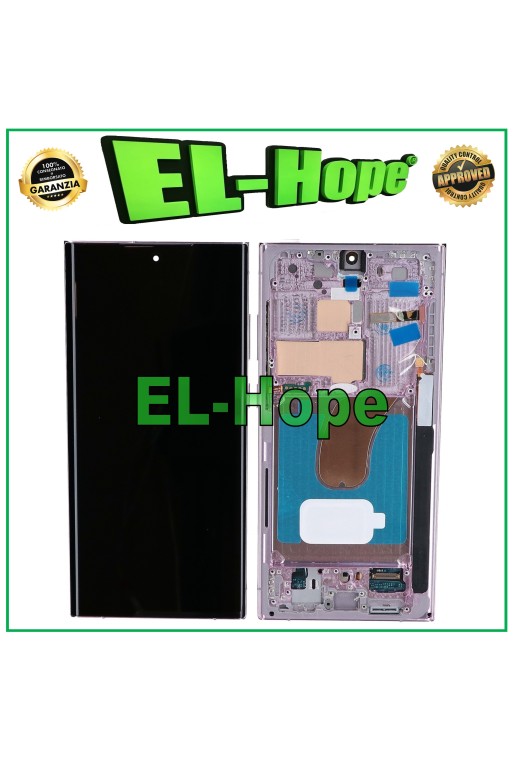Écran tactile LCD OLED + cadre pour Samsung Galaxy S23 Ultra SM-S918 lavande