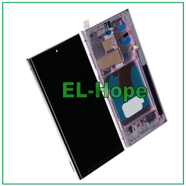 Écran tactile LCD OLED + cadre pour Samsung Galaxy S23 Ultra SM-S918 lavande