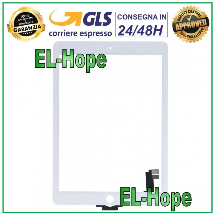 Écran tactile pour Apple iPad 6 Air 2 Wi-Fi 3G A1566 A1567 9,7 pouces en verre blanc
