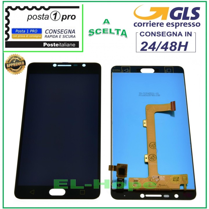 Écran LCD tactile en verre noir pour ZTE VODAFONE SMART ULTRA 7 700 VFD700
