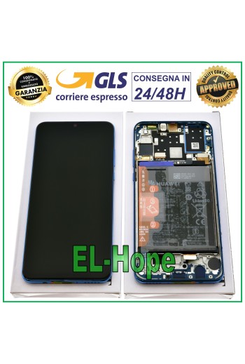 Cadre d écran tactile LCD d origine + batterie Huawei P30 Lite Mar-LX1A 48 MP Bleu
