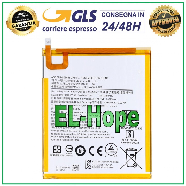 Batterie SWD-WT-N8 pour Samsung Galaxy Tab A 8.0 SM-T290 SM-T295 5100 mAh
