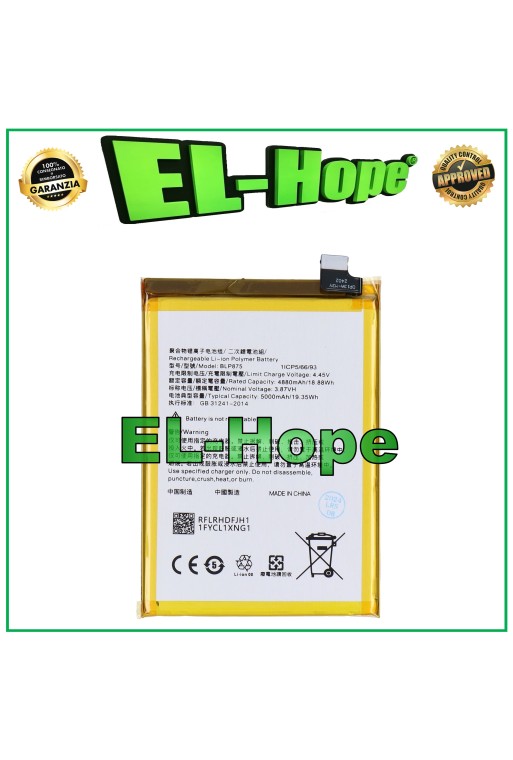 Batterie BLP875 pour Oppo Realme 9 5G Narzo 50 RMX3286 C55 RMX3710 d origine