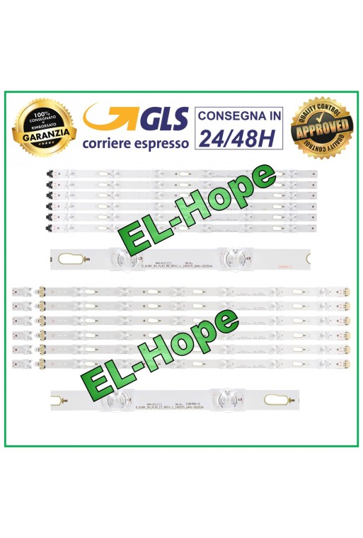 KIT 12 BARRES LED POUR TV SAMSUNG 50 S-KU6K-50-FL30-RL BN96-39657A BN96-39658A