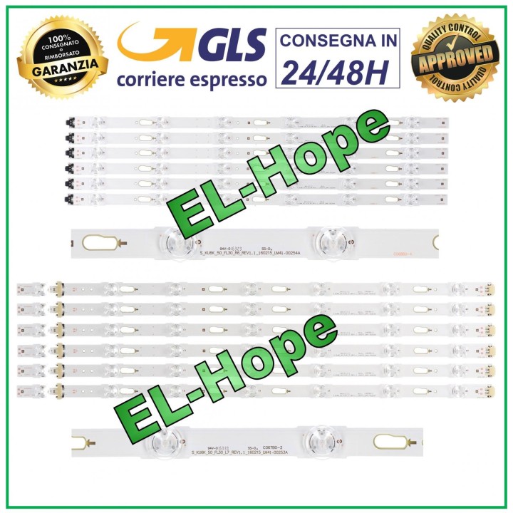 KIT 12 BARRES LED POUR TV SAMSUNG 50  S-KU6K-50-FL30-RL BN96-39657A BN96-39658A