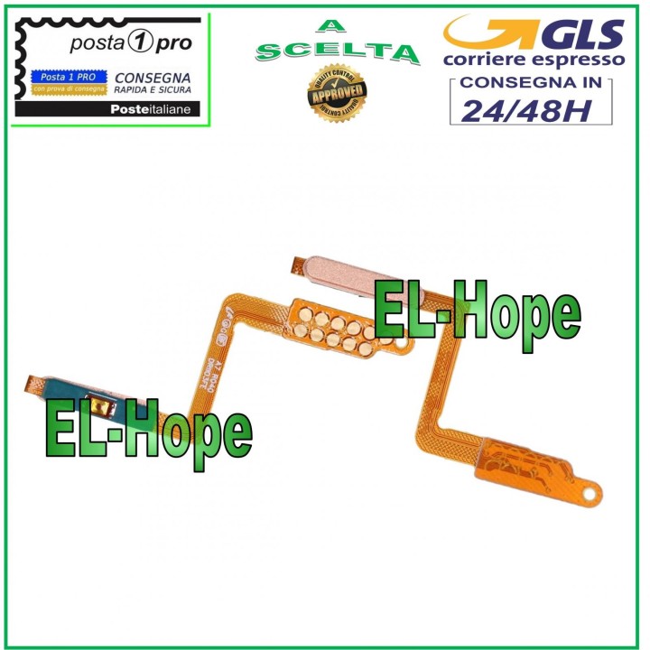 Touche marche/arre't pour Samsung Galaxy A7 2018 SM-A750F, câble plat flexible, dore'.