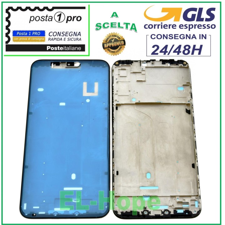 Cadre central LCD late'ral pour Xiaomi Mi A2 Lite et Redmi 6 Pro, noir