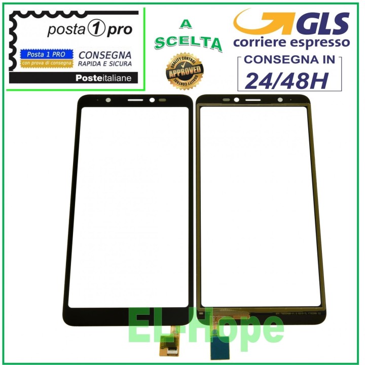 Vitre tactile Wiko Y60, verre noir, 5,45 €