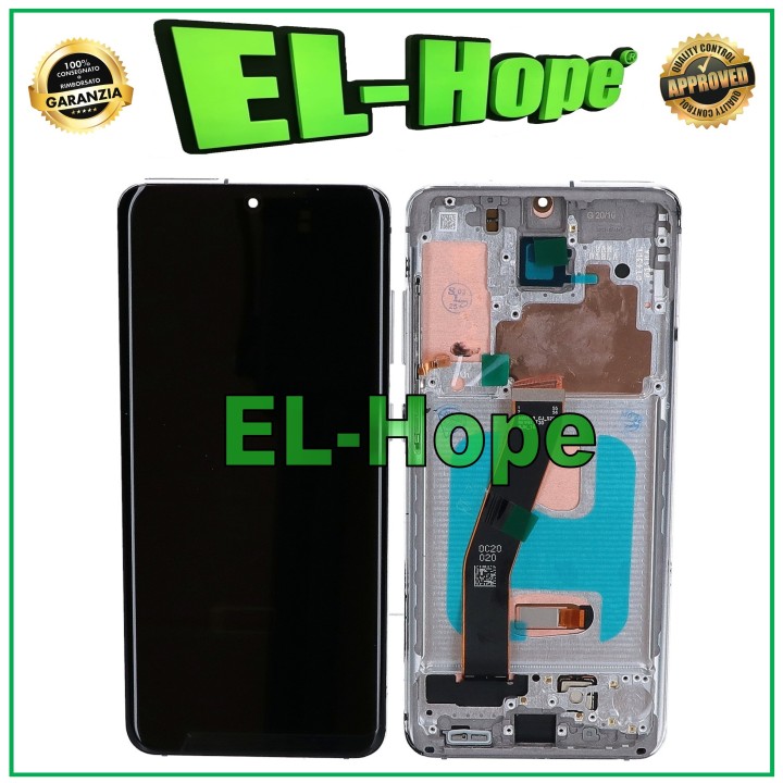 Écran LCD OLED + châssis pour Samsung Galaxy S20 SM-G980 G981 tactile en verre blanc