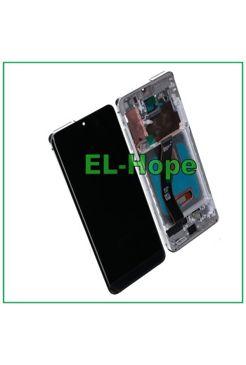 Écran LCD OLED + châssis pour Samsung Galaxy S20 SM-G980 G981 tactile en verre blanc