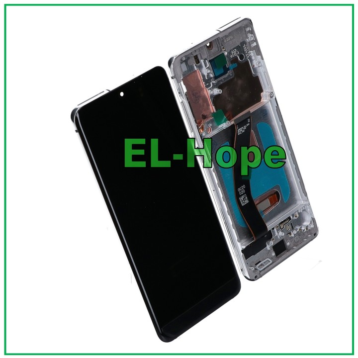 Écran LCD OLED + châssis pour Samsung Galaxy S20 SM-G980 G981 tactile en verre blanc