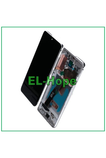 Écran LCD OLED + châssis pour Samsung Galaxy S20 SM-G980 G981 tactile en verre blanc