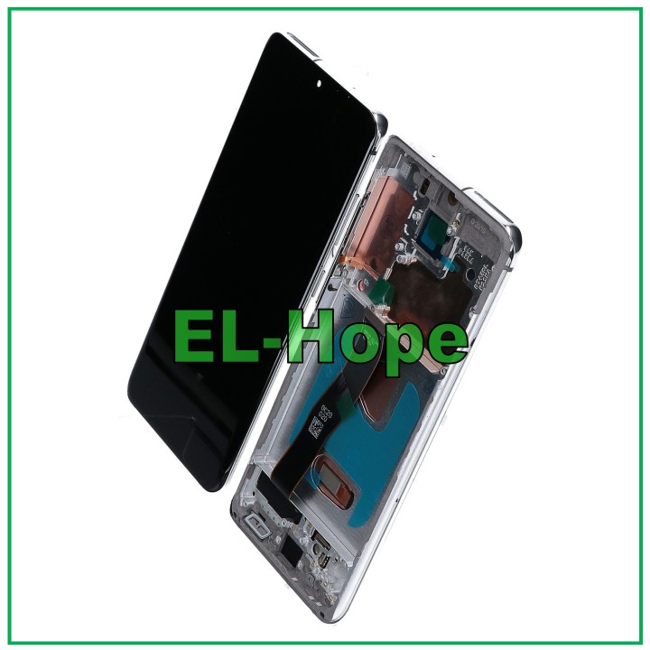 Écran LCD OLED + châssis pour Samsung Galaxy S20 SM-G980 G981 tactile en verre blanc