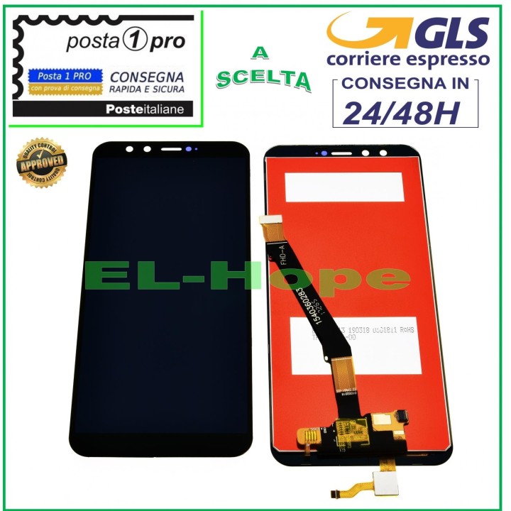 Écran LCD tactile en verre noir pour Huawei Honor 9 Lite LLD-L31 AL00 AL09