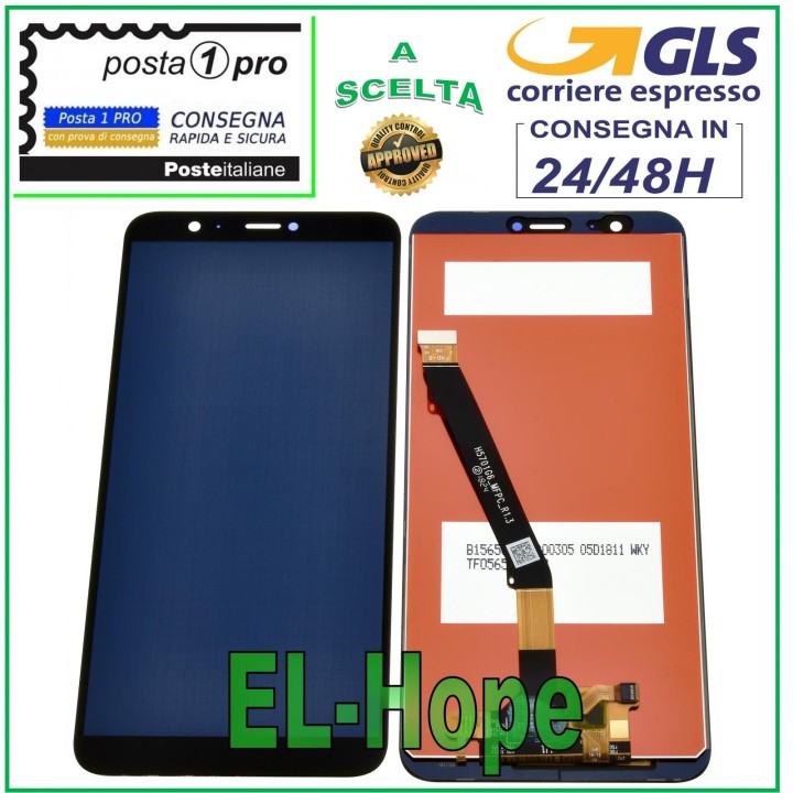 Écran LCD tactile en verre noir pour Huawei P Smart Fig-LX1, LX2, LX3, Enjoy 7S