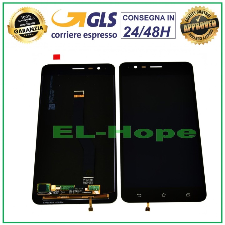 Écran tactile en verre noir pour Asus Zenfone 3 Zoom ZE553KL Z01HD