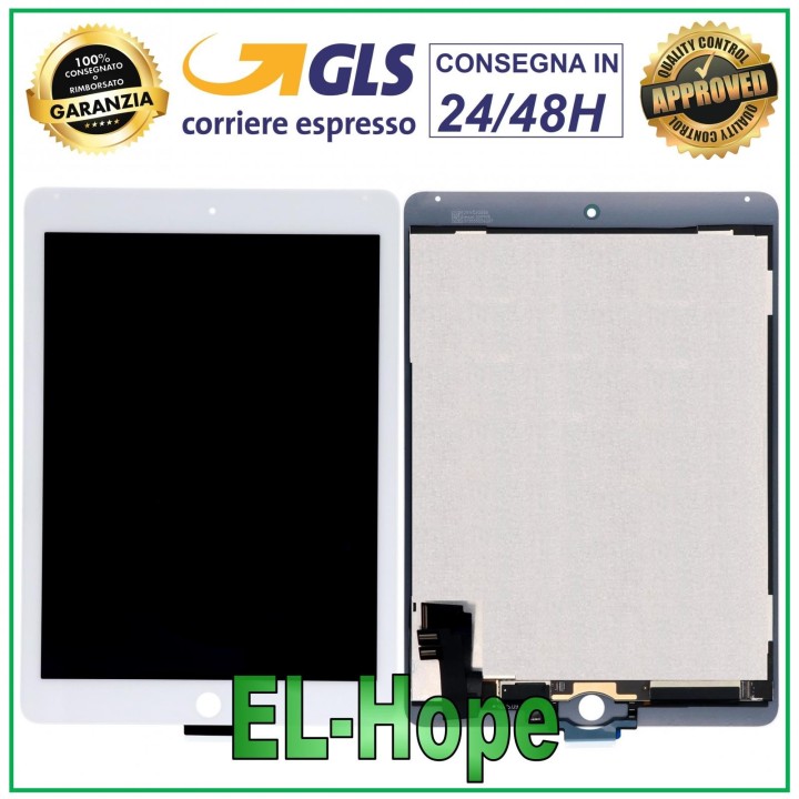 Écran tactile LCD pour Apple iPad 6 Air 2 A1566 A1567, e'cran en verre blanc