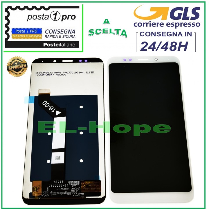 Écran LCD tactile pour Xiaomi Redmi 5 Plus, verre blanc