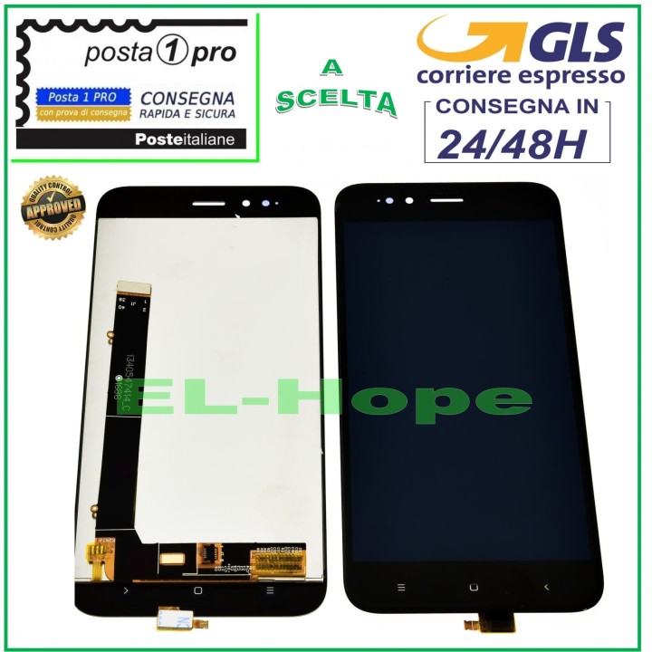 Écran LCD tactile en verre noir pour Xiaomi Mi 5X A1 Mi5X MIA1 MDG2