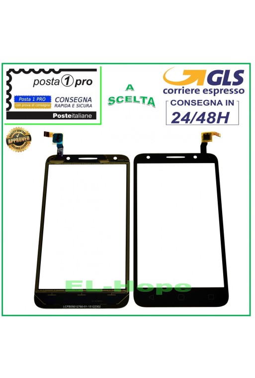 Vitre tactile noire pour Alcatel Pixi 4 5.0 5045 5045X