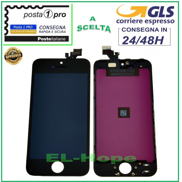 ÉCRAN TACTILE LCD RETINA POUR APPLE IPHONE 5 NOIR ÉCRAN + CADRE