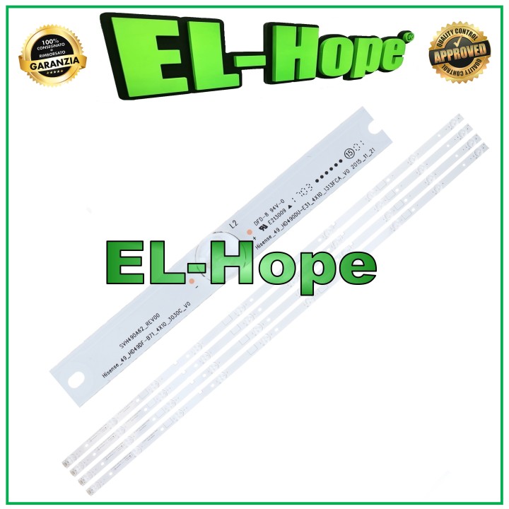KIT 4 BARRES 10 LED POUR TV 49  HISENSE HD490DU-E31 HD49DF-B71 SVH490A62_REV00