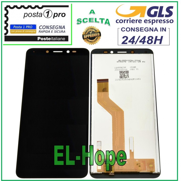 Écran LCD pour Wiko Sunny 3 Plus, e'cran tactile en verre assemble', noir