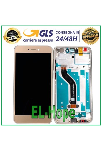 Cadre d écran LCD pour Huawei P8 Lite 2017 PRA-LA1 LX1 LX3, écran tactile en verre doré