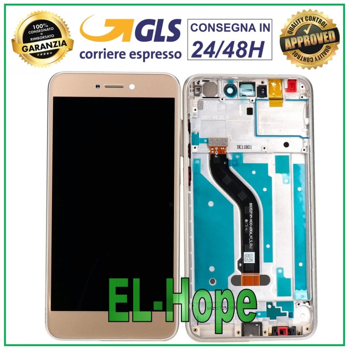 Cadre d e'cran LCD pour Huawei P8 Lite 2017 PRA-LA1 LX1 LX3, e'cran tactile en verre dore'
