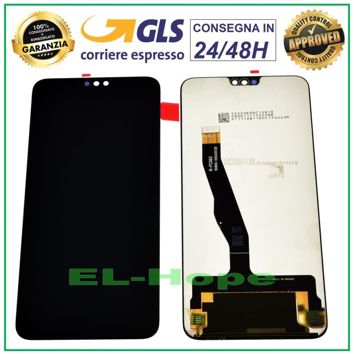 Écran LCD tactile en verre noir pour Huawei Honor View 10 Lite JSN-L21 et Honor 8X