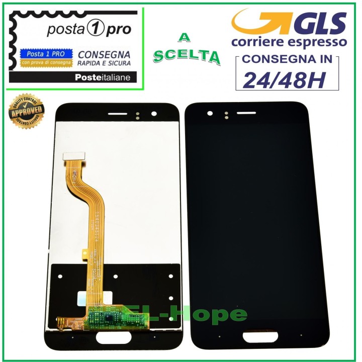 Écran LCD tactile en verre noir pour Huawei Honor 9 GLORY STF-L09 AL00 AL10
