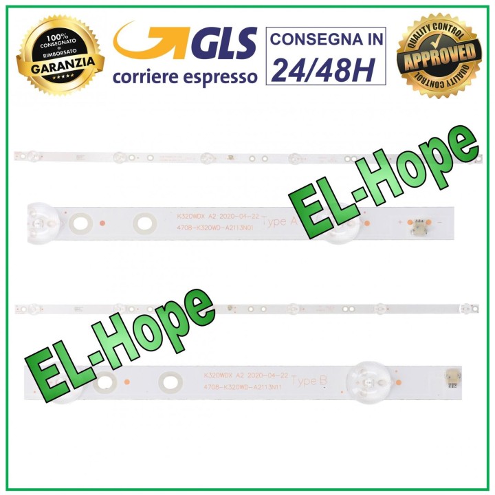 KIT 2 BARRES 6 LED POUR TV 32  AKAI 4708-K320WD-A2113 N01 N11 K320WDX-A2 AKTV3225