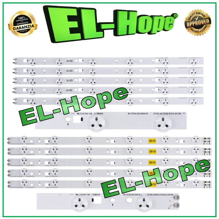 KIT 10 BARRES LED POUR TV SAMSUNG 40  40-3535LED-60EA L/R D1GE-400SCB-R3 400SCA-R3