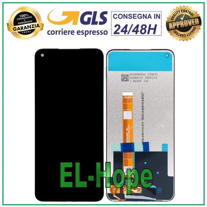 Écran LCD tactile noir pour Oppo Realme 7 4G RMX2155