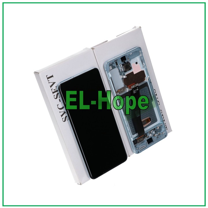 Écran + cadre d origine Samsung S20 SM-G980 G981 tactile bleu GH82-22131D